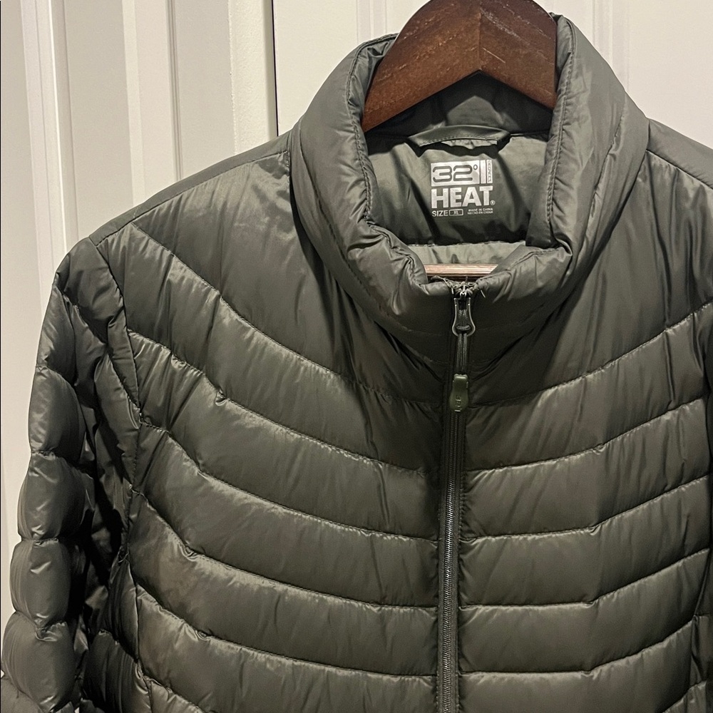 32 Degrees Winter Packable Puffer Jacket Coat Dark Green Women’s XL - Picture 2 of 6